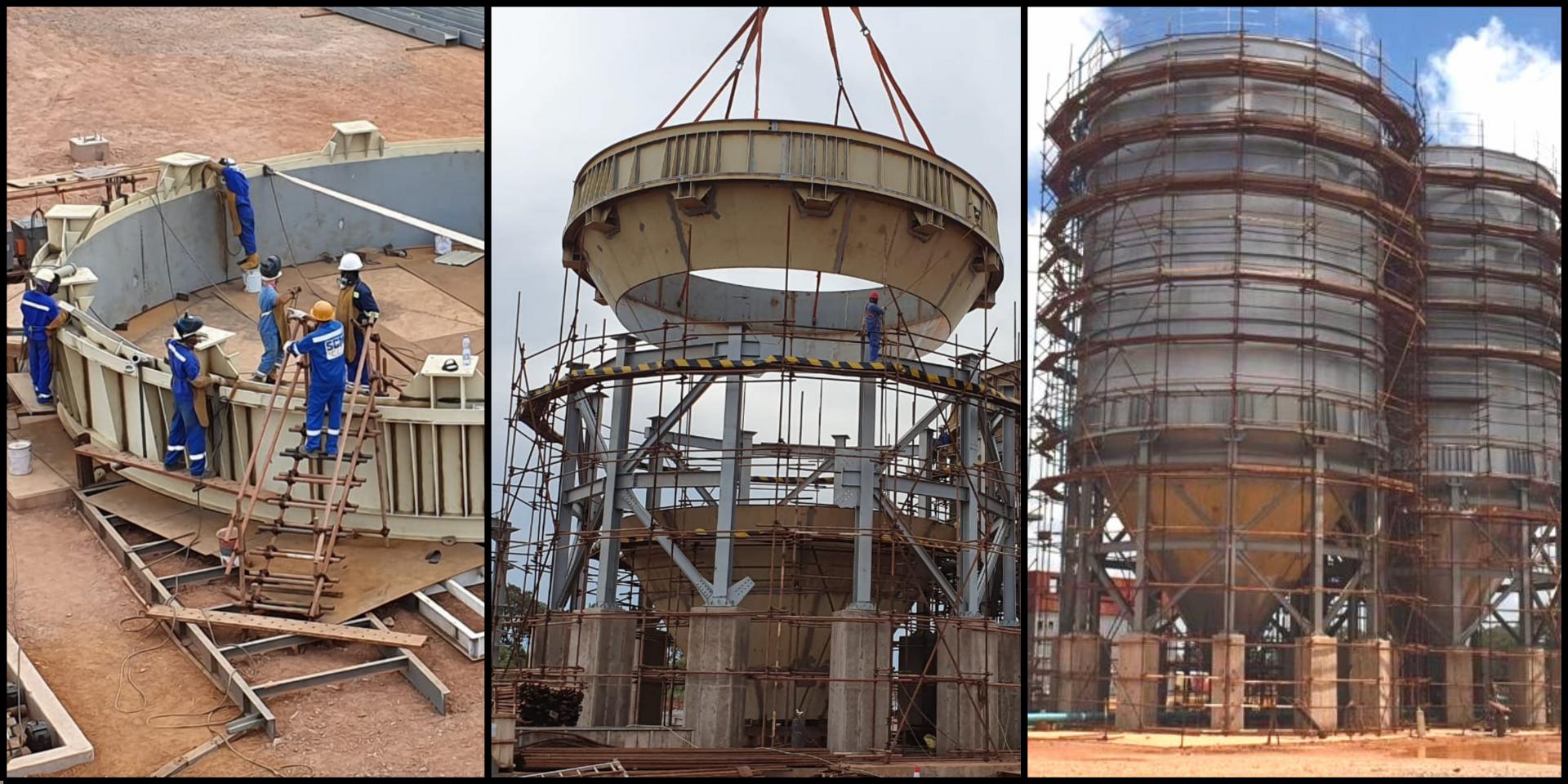 Techmatic industrial engineering facility with silos and bulk materials handling equipment