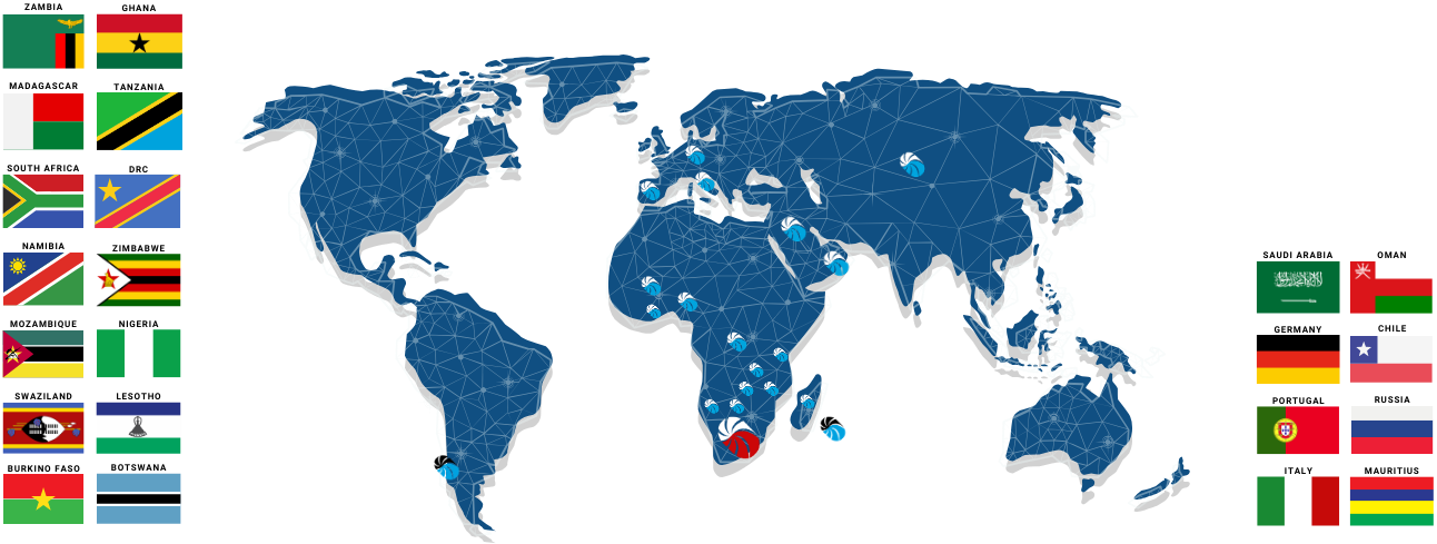 Techmatic global project footprint across Africa and beyond